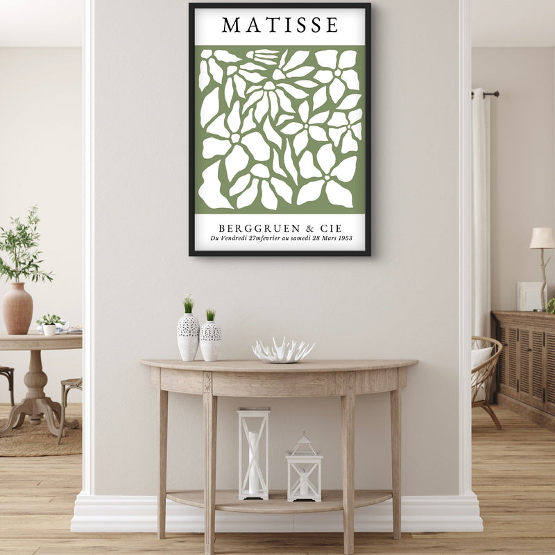 Modern Abstract Art  in Matisse Green - Minimalist Home Decor