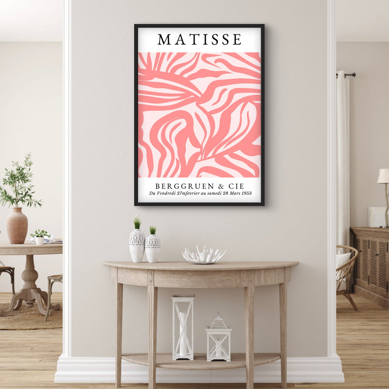 Modern Abstract Art in Matisse Rose - Minimalist Living Room Wall Art