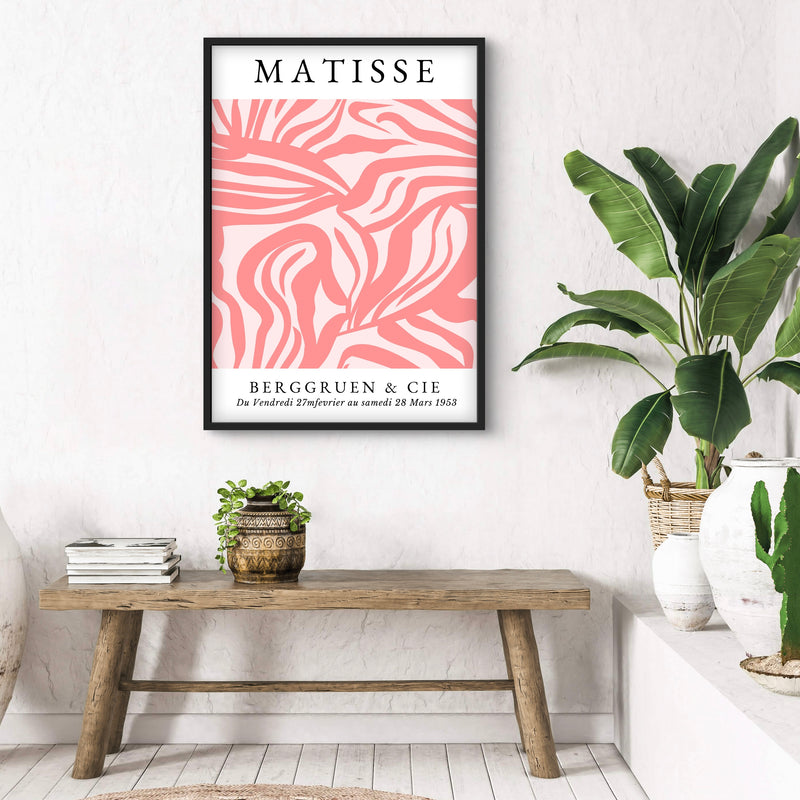 Modern Abstract Art in Matisse Rose - Minimalist Living Room Wall Art