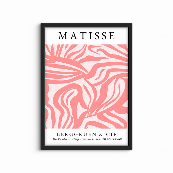 Modern Abstract Art in Matisse Rose - Minimalist Living Room Wall Art