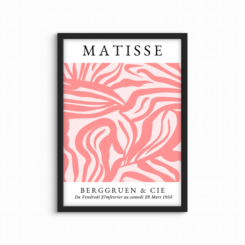 Modern Abstract Art in Matisse Rose - Minimalist Living Room Wall Art