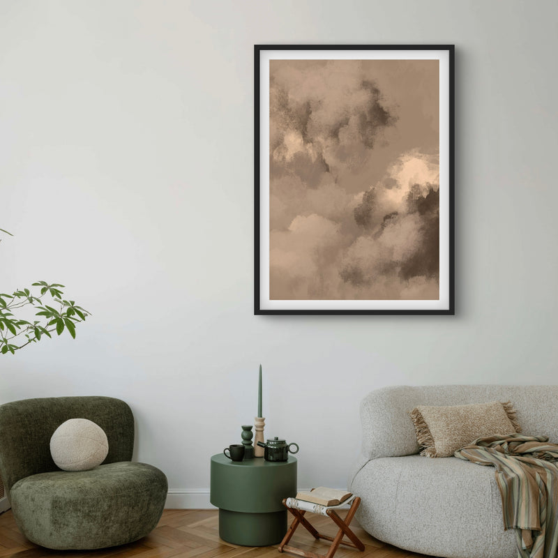 Abstract Minimalist Art in Taupe -  Modern Art Print