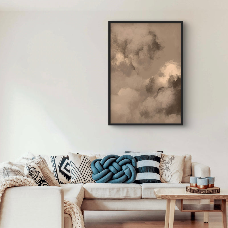 Abstract Minimalist Art in Taupe -  Modern Art Print