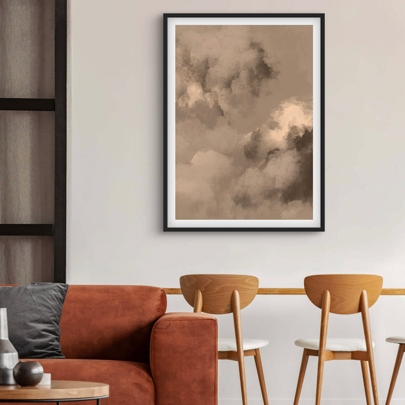 Abstract Minimalist Art in Taupe -  Modern Art Print