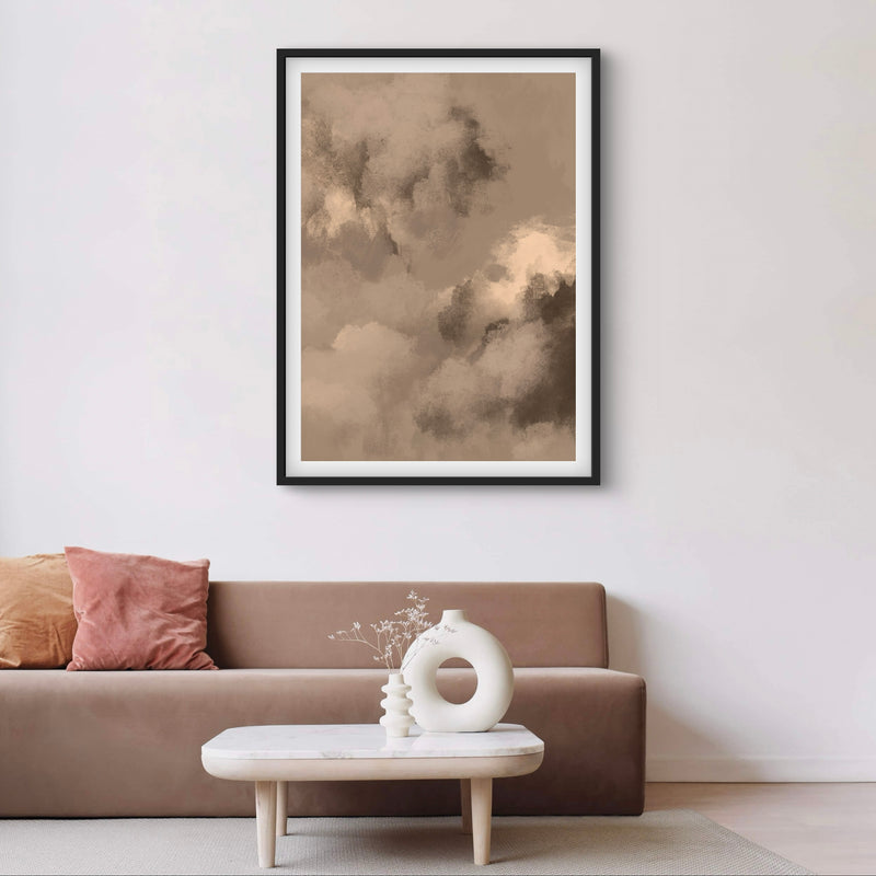 Abstract Minimalist Art in Taupe -  Modern Art Print