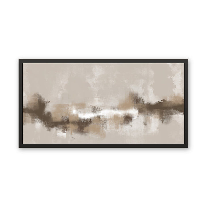 Sorrento beige abstract canvas, black frame, front view