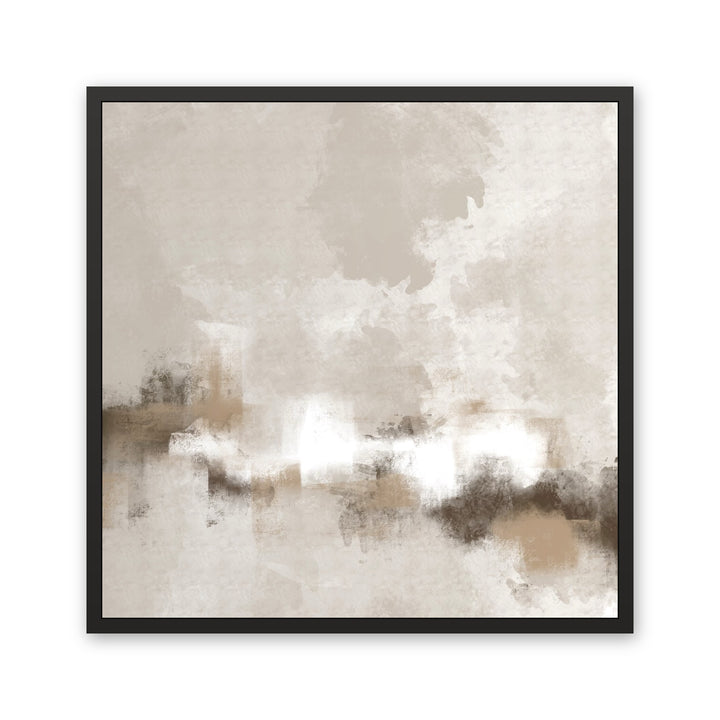 Sorrento square abstract framed canvas — black frame, front view