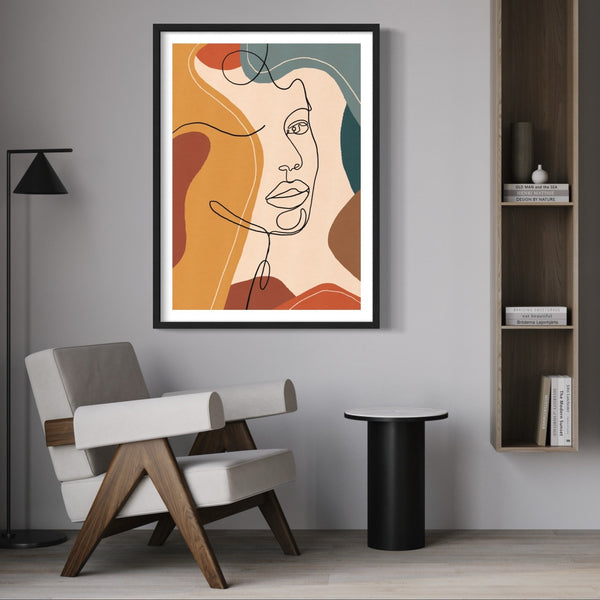 Modern Abstract Art Print Portrait Lines - Contemporary Artwork