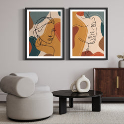 Abstract Art set of 2 prints - Figure Lines