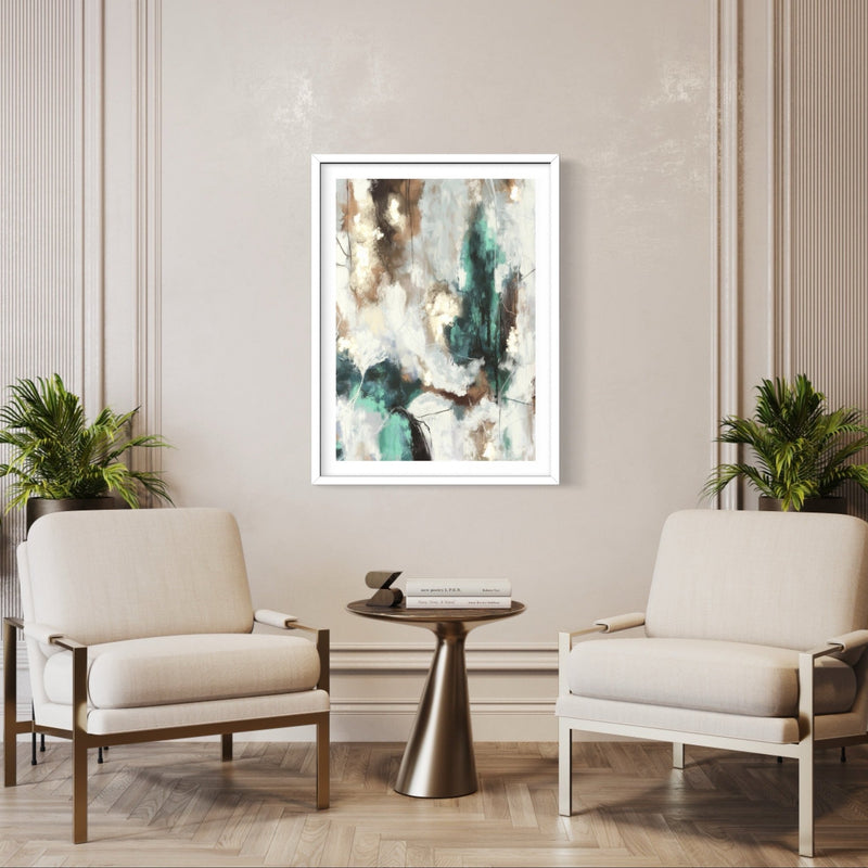 Set of 1 - Abstract Art Painting 'Green Forest' Framed Prints - HD London